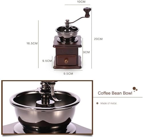 zalati Moulin à café manuel en céramique avec base en bois et poignée pour grains de café en poudre - Nail Gallerys