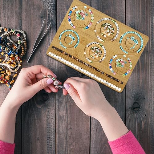 Mixnexorad Planche De Perles en Bois, Plateau De Perles pour Bracelets en Bois, Planche De Plateau De Perles en Bois | Planche À Confectionner Bracelets Perles avec Mesures Et Graduations - Nail Gallerys