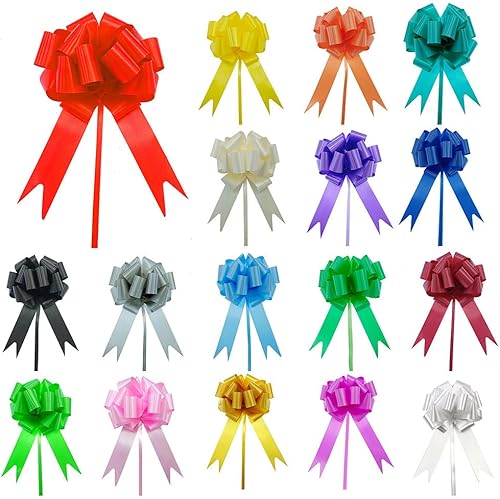 Surakey 30pcs Grands Nœuds Violet, Arc Cadeau, Nœuds à Tirer en Ruban, Fleurs Globulaires Noeud, pour Bricolage et Emballage, Décoration Voiture Mariage, Panier de Fleurs, Noël et Fêtes, 30 * 12cm - Nail Gallerys
