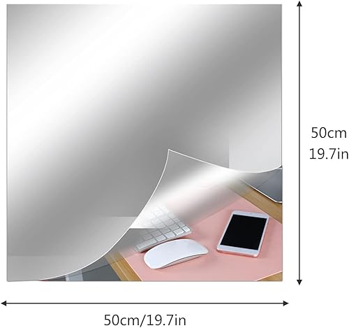 STOYRB Feuilles miroir flexibles, 50 x 50 cm, autocollants muraux en acrylique, autocollants, sans verre, pour décoration murale, 0,1 mm d'épaisseur - Nail Gallerys