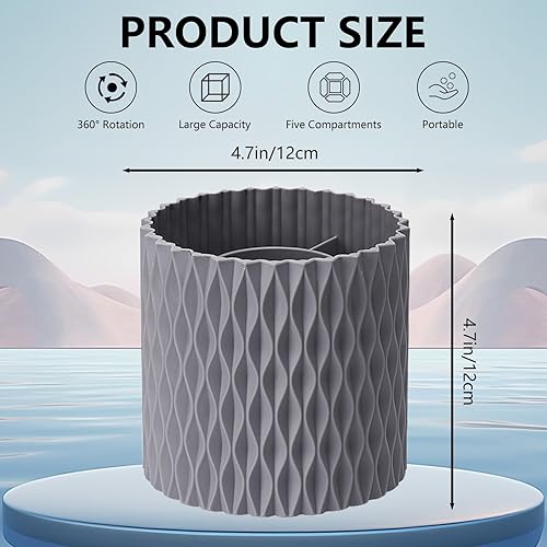 Fatiya Organiseur de pinceaux de maquillage à 5 emplacements, rotatif à 360°, porte-pinceaux de maquillage, support de pinceaux de maquillage, pour cosmétiques, salle de bain, comptoir, bureau (blanc) - Nail Gallerys