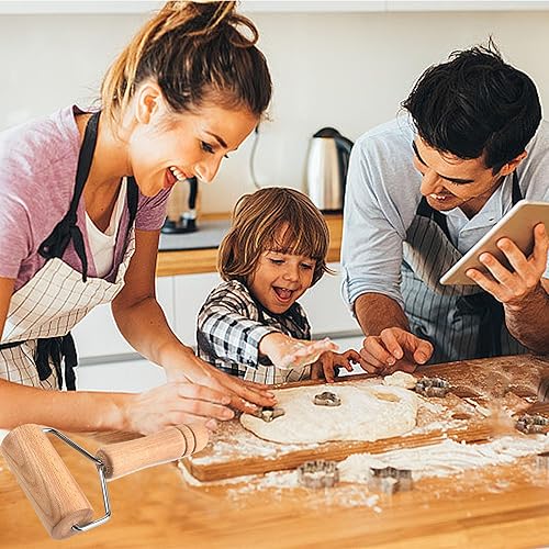 YUEMING Rouleau à Pâtisserie en Bois, Rolling Pin Rouleaux à Pâtisserie, Rouleaux à Pizza avec Manche Outils de Cuisson pour Pizza Gâteau Pâtes Pâtisserie T-Forme - Nail Gallerys