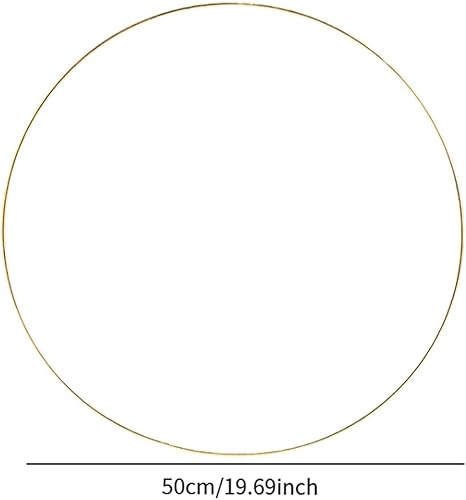 Lot de 2 Anneaux Métals de 5mm D'épaisseur, Anneaux En Métal, Cercles Couleur Or pour Décoration de Couronne de Mariage, Attrape Rêves et Macramé Et à L'artisanat de Tenture Murale, Diamètre 55cm - Nail Gallerys