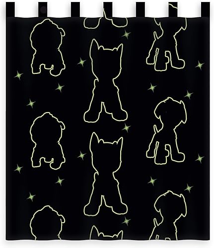 Herding Rideau Phosphorescent La Pat' Patrouille, 140 x 160 cm, Polyester, Brille dans le Noir - Nail Gallerys