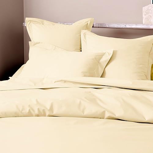 Housse de Couette Percale de Coton peigné Julian Toutes Dimensions Coton Pur (Ivoire, Housse de Couette 260 x 240 cm lit King Size) - Nail Gallerys