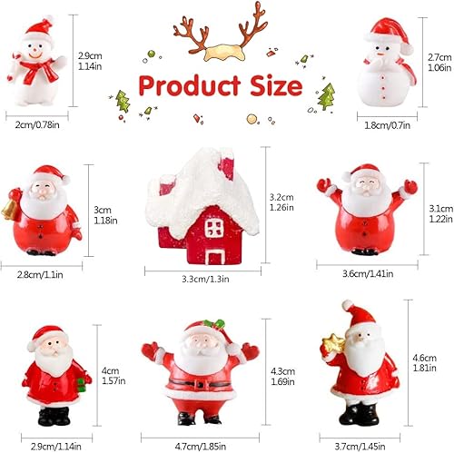 KKSJK 25 Pcs Décoration De Table De Fête Miniatures Mini Père Noël/Bonhomme De Neige/Arbre/Cerf Joyeux Noël - Nail Gallerys