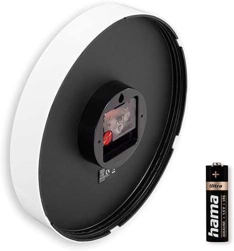 Hama Horloge Murale pour Enfant (Pendule Murale sans tic-tac, Horloge à Quartz silencieuse, Ø 25 cm, Horloge analogique, Aiguilles des Heures, Minutes et Secondes, Motif Lapin, Pile Incluse) Gris - Nail Gallerys