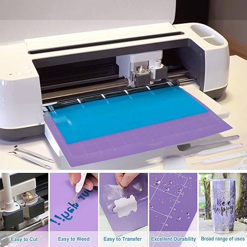 Ensemble d'accessoires ultimes pour Cricut Maker & All Explore Air, comprend un kit d'outils en vinyle, des outils de désherbage, un ensemble de dissolvant, un grattoir, une spatule, un collecteur de - Nail Gallerys