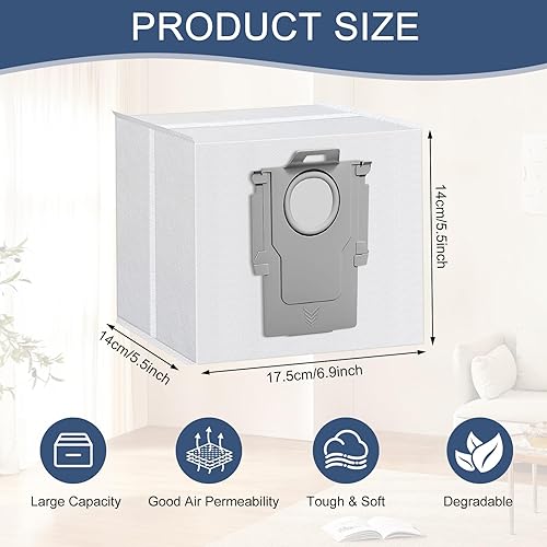 Lot de 8 sacs à poussière de rechange antibactériens non tissés haute capacité 3,6 l pour aspirateurs Roborock S8+/S7/Q7/Q8MAX/Q5 - Nail Gallerys