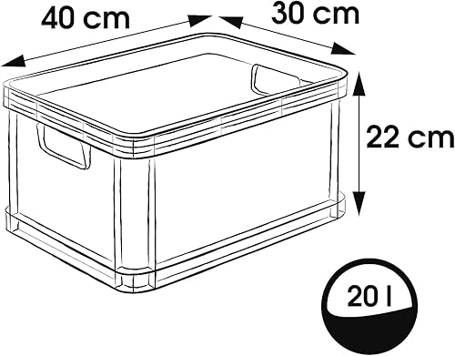 keeeper Boîte de Transport, Empilable, en Polypropylène, 20 L, Robert, Nordic Grey - Nail Gallerys