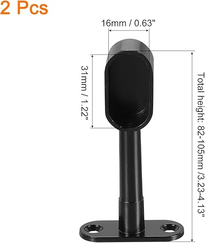 QUARKZMAN 2Pcs 1.26 x 0.63' Support de Barre de Penderie, Support de Tringle à Vêtements Accessoires de Garde-Robe pour Chambre Salle de Bain, Noir - Nail Gallerys