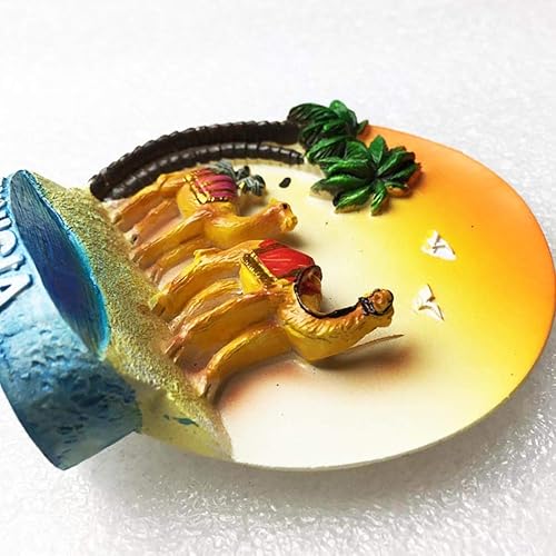 Tunisie Aimant de réfrigérateur 3D en résine pour décoration de maison et cuisine Motif chameaux - Nail Gallerys