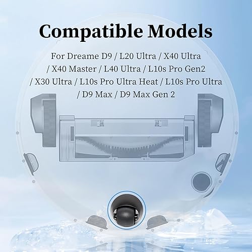 Roues Accessoires pour Dreame D9/X40 Ultra/X40 Master/L20 Ultra/L40 Ultra/L10s Pro Gen2/L10s Pro Ultra Heat/D9 Max/D9 Max Gen 2/L10s Plus/L10s pro/D10s Pro/mova L300/L600 rechange Roue universelle - Nail Gallerys