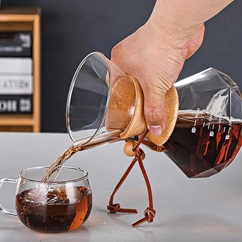 Wuciray Cafetiere Manuelle avec Filtre French Press Coffee Cafetière à verser en Verre Cafetière Infusée à la Main (800 ml) - Nail Gallerys