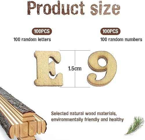 100 Lettres Et Chiffres En Bois - Grandes Lettres Décoratives Dispersées - Artisanat Coloré Pour Fabrication D'Artisanat Décoratif - Nail Gallerys