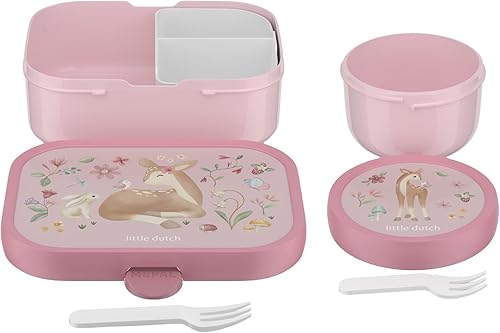 Mepal | Boîte à fruits et bento pour enfants | Campus Little Dutch meets Fruits | Passe au lave-vaisselle | 300 et 750 ml | Avec compartiments, fourchette et fermeture à clip | Parfait pour les - Nail Gallerys