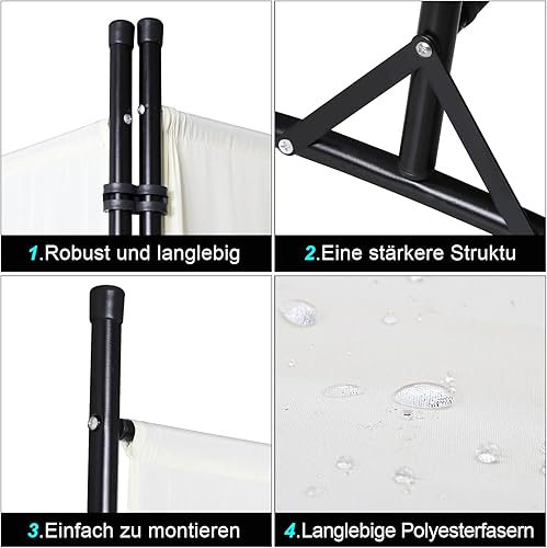 Daromigo Paravent pliable 180 x 180 cm - Paravent imperméable - Brise-vue - 1 pièce - Pour balcon, chambre - Anthracite - Nail Gallerys