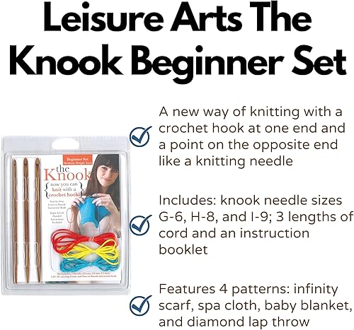 Leisure Arts Knook Kit débutant (pour Fil de Poids Moyen) - Nail Gallerys