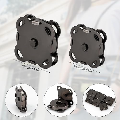 30 Ensembles Boutons-Pression Magnétiques Prune, 14mm et 18mm Boutons Magnétiques Fermeture Magnétique Métal Polyvalent Fermeture à Pression pour Sacs à Main Sacs (Or, Argent, Bronze) - Nail Gallerys