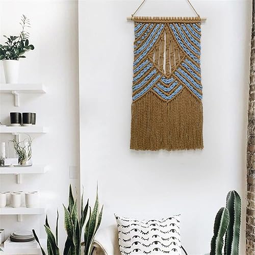 BMIDRUT Tapisserie macramé à suspendre bohème tissée à la main - Attrape-rêves bohème - Décoration murale (40x65 cm) - Nail Gallerys