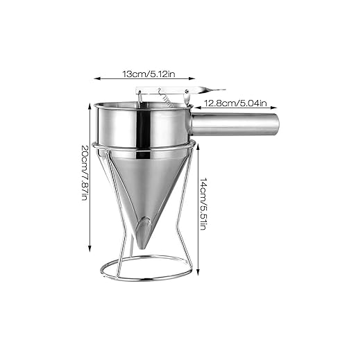 EBKCQ Entonnoir à Piston, Acier Inoxydable Cuisson Entonnoir, 1,2L distributeur de pâte à crêpes avec support, Entonnoir à Piston Entonnoir a Piston en Acier pour Usage Domestique de Cuisine Bakery - Nail Gallerys