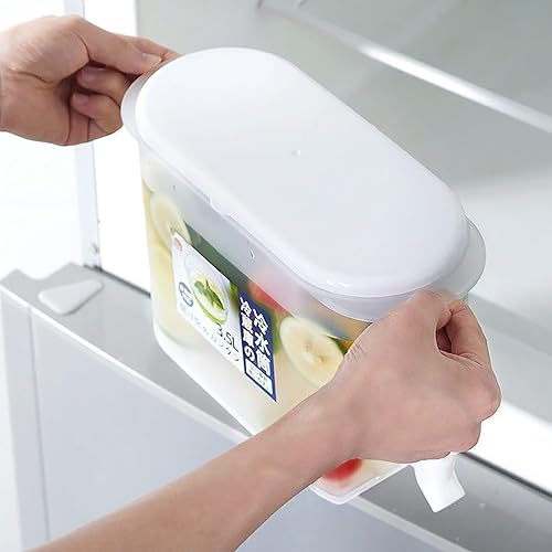 Distributeur de boissons de 3,5 l avec robinet résistant aux hautes températures, seau à thé glacé, distributeur de jus de boissons froides, carafe pour restaurant, conteneurs de congélation blancs - Nail Gallerys