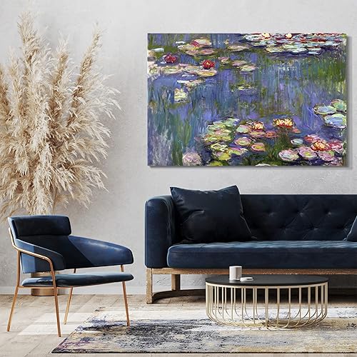 Printed Paintings Impression sur Toile (100x70cm): Claude Monet - Nymphéas - Nail Gallerys