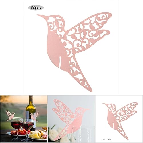 Gavigain 50pcs Cartes de Table en Forme d'oiseau pour Le Mariage Cartes de Table en Forme d'oiseau pour la décoration de Table en Verre à vin (Blanc) - Nail Gallerys