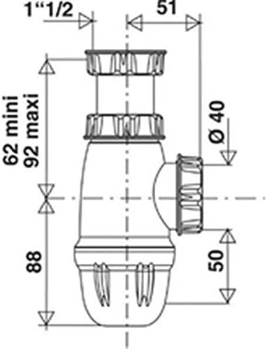 Valentin - Siphon réglable à culot démontable - Nail Gallerys