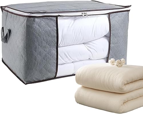 Générique Grand Rangement Vetement 60x40x35cm | Sac De Rangement Pour Couette Fenêtre Transparente Et Poignées Solides Pour Couvertures, Oreillers Et Literie Design Pliable Léger Sacs Pour Vêtements - Nail Gallerys