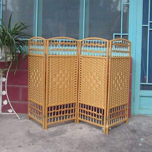Paravent pour Chambre d'enfant en Rotin, Paravent Pliable pour Enfants Paravent pour Aire De Jeux Mobile Paravent Japonais Séparateur De Pièce (Couleur : Natural-4 Panel, Taille : 100x160cm) - Nail Gallerys