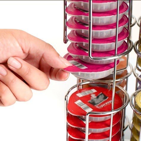 Cobb Industries® - Maximus CH0018 - Porte Capsules Distributeur Présentoir Rotatif pour 64 capsules Tassimo Acier chromé - Nail Gallerys