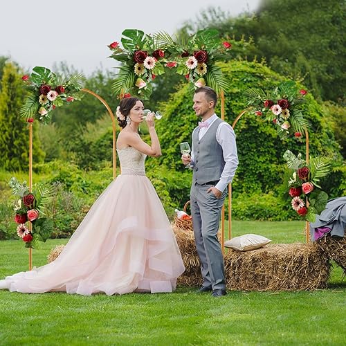 3PCS Arc de Mariage en Métal Or Set Arche de Ballon Décoration de Mariage Fête d’Anniversaire Support de Toile Stable pour Arche de Mariage 1.8M/1.5M/1.2M - Nail Gallerys