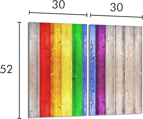 DarHaus Couvercle pour plaque de cuisson universelle en céramique, à induction, Planche à découper en verre 40 x 30 cm, protection anti-éclaboussures, plaque en verre, cuisine, Bois Coloré - Nail Gallerys
