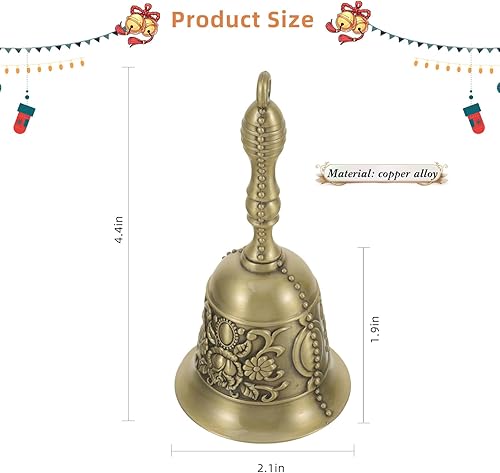 BOKHRHand Bell - Cloche de Noël élégante de Style rétro, Taille Portable et Son Merveilleux, largement utilisée comme Cloche de dîner, Cloche d'enseignement des Animaux. - Nail Gallerys