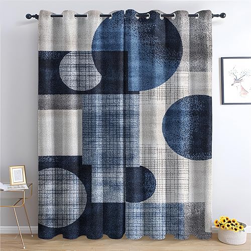 Luxfieo Rideau Occultant Vert et Blanc - Décoration Moderne, Rideau Thermique Motif Abstrait Minimaliste, Lot de 2 Rideaux Opaque à Oeillets pour Fenetre Chambre Salon, 140x240 cm (LxH) U#19 - Nail Gallerys