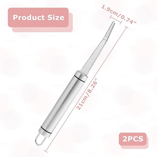 Lot de 2 couteaux à pamplemousse, cuillère à pamplemousse, éplucheur d'orange, zesteur, cuillère kiwi, couteau à pamplemousse incurvé en acier inoxydable avec lame dentelée, couteau à fruits avec lame - Nail Gallerys