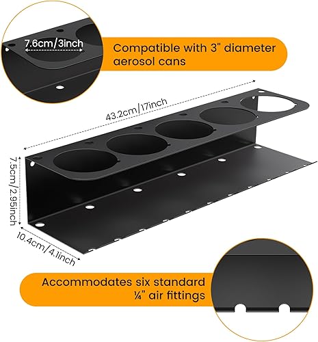 kamoly Support De Canette Aérosol 2 PièCes, Support de Canette, Bidons de Lubrification Rangement Outils, Accessoire Atelier pour 5 Pulvérisateurs, Organisateur D'Outils éLectriques Support - Nail Gallerys