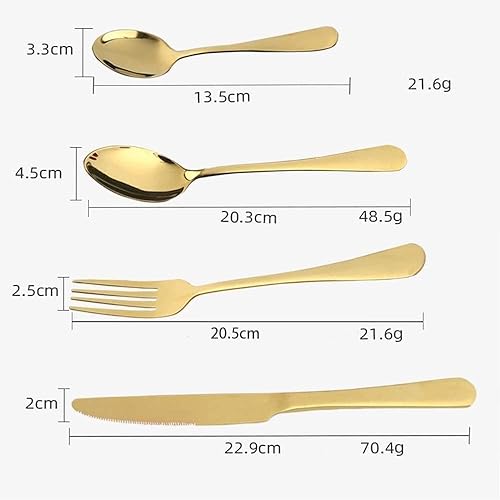 Ensemble de couverts en acier inoxydable plaqué titane, ensemble de 8 couverts en or, peut être utilisé pour 2 personnes. (or) - Nail Gallerys