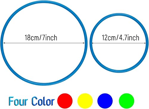 24 pièces d'anneaux Lancer Plastique, cerceaux Lancer pour Enfants, Jeu Lancer Carnaval pour Jeux de Sport d'intérieur et d'extérieur, Jeux de Fournitures de fête - Nail Gallerys