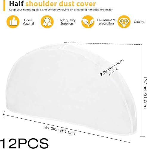WIYETY Lot de 12 housses à vêtements blanches : housse transparente contre la poussière, housse d'épaule, sac à vêtements pour costumes, housses à vêtements anti-mites pour costumes, robes, manteaux, - Nail Gallerys