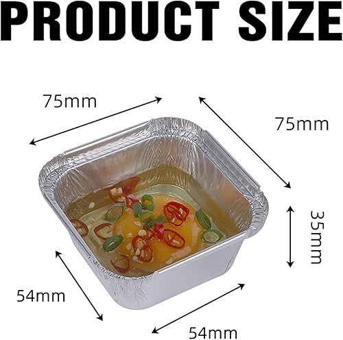 Lot de 50 bols en aluminium - En aluminium - Pour cupcakes, crèmes à œufs, muffins, tartelettes, 7,5 x 7,5 x 3,5 cm - Nail Gallerys