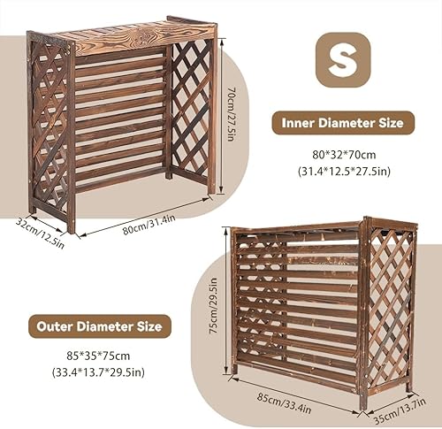 MDXVRKYBC Bois Massif Cache Climatiseur Extérieur Housse De Volet Design Clôture Extérieure Housse De Climatiseur Moustiquaires D'Intimité Écran De Clôture pour Cacher Le Climatiseur, 4 Tailles(S) - Nail Gallerys