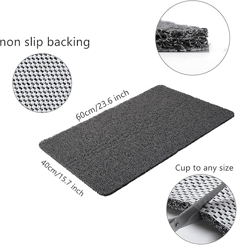 Tapis de douche antidérapant en PVC pour douche, salle de bain (40 x 60 cm, gris) - Nail Gallerys