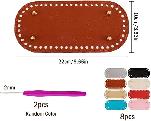Hitopin 8 Pièces Base de Sac Crochet Fond, Ovale Fond de Sac en Cuir PU, Sac en Cuir pour Crochet, Fond de Sac à Crocheter Tapis de Sac, pour DIY Sac en Crochet Tricoté, 8 Couleurs - Nail Gallerys