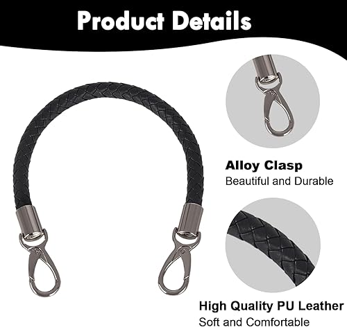 Mture Lot de 2 poignées de sac en cuir de 40 cm avec mousqueton, poignée de rechange pour sacs à main, bandoulière pour sacs, poignée en cuir pour fabrication de sacs, bleu - Nail Gallerys