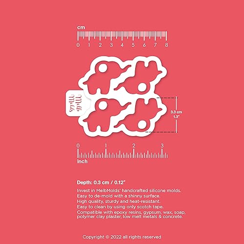 MelbMolds - Moule en silicone pour résine époxy 'Éléphant' - Créez de mignons porte-clés, des tags et des bijoux DIY avec de petits éléphants. - Nail Gallerys