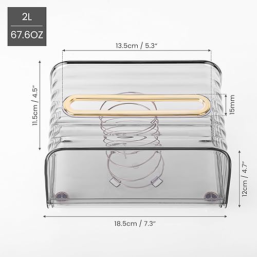 Belle Vous Boîte à Mouchoirs Transparente en Plastique - Boite a Mouchoir en Papier pour la Maison - Distributeur Rectangulaire de Mouchoirs et de Feuilles de Papier Essuie-Tout - Nail Gallerys