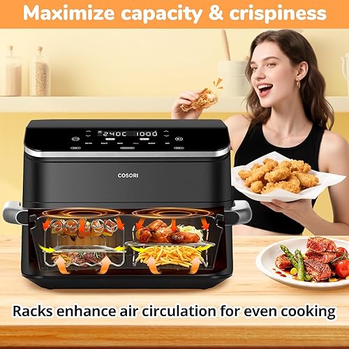 ENSINE Accessoires pour friteuse à air comprimé COSORI Dual Blaze TwinFry 10 L, compatible avec la friteuse Ninja Air Fryer FlexDrawer 10,4 L AF500UK, comprend des doublures en silicone, des supports - Nail Gallerys
