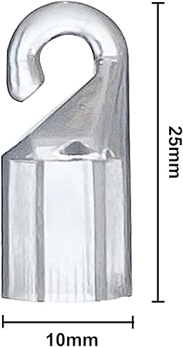 Lot de 6 manchons de crochet pour stores vénitiens, crochets de tige de baguette, crochet de tige en plastique transparent, embout de baguette de berger en plastique transparent, embout de baguette - Nail Gallerys